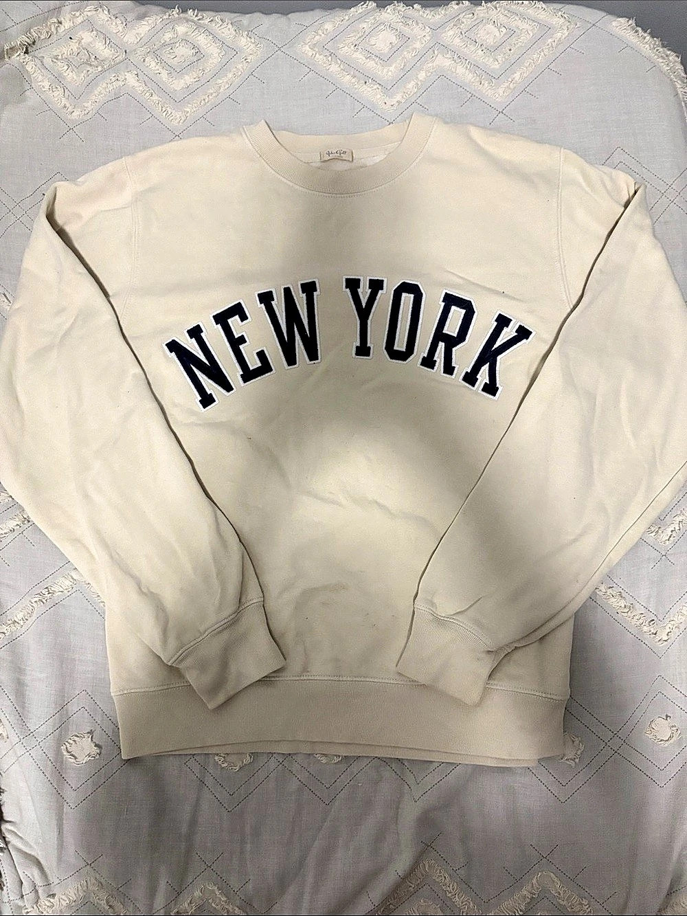 John Galt New York Graphic Sweatshirt in Cream
